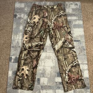Gamehide‎ Hush Hide Pants L 12 Cargo Mossy Oak Camo Lined Soft Hunting Rain